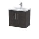 600mm Wall Hung 2 Door Vanity & Basin 1 - Hudson Reed JNU2623A Brown, Brown colour ,image 1