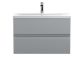 800mm Wall Hung 2-Drawer Vanity Unit & Basin 1 - Hudson Reed URB206A Satin Grey, Grey colour ,image 1