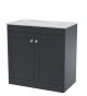 800mm Floor Standing 2-Door Vanity with Marble Top - Nuie CLC1426GMT Black, Black colour ,image 1