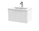 600mm Wall Hung Single Drawer Vanity & Basin 2 - Hudson Reed DFF194B White, White colour ,image 1
