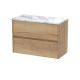 800 Wall Hung 2-Drawer Unit & Laminate Worktop - Nuie HAV806LCM Oak, Oak colour ,image 1