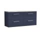 1200mm Wall Hung 4-Drawer Vanity & Laminate Worktop - Nuie ARN2924LBG2 Blue, Blue colour ,image 1