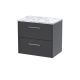 600 Wall Hung 2-Drawer Vanity & Laminate Worktop - Hudson Reed JNU2224LCM Grey, Grey colour ,image 1