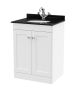 600mm Floor Standing 2 Door Vanity & Marble Top 1TH - Nuie CLC125BR1 White, White colour ,image 1