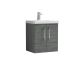 500mm Wall Hung 2 Door Vanity & Basin 3 - Nuie ARN521D Grey, Grey colour ,image 1