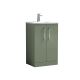 500mm Floor Standing 2 Door Vanity & Basin 4 - Nuie ARN801G Green, Green colour ,image 1