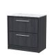 800mm Floor Standing 2-Drawer Vanity with Marble Worktop - Hudson Reed LIL2235CMT Grey, Grey colour ,image 1