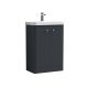 600mm Floor Standing 2 Door Unit & Basin - Nuie COR1406 Black, Black colour ,image 1