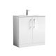 800mm Floor Standing 2 Door Vanity & Basin 2 - Nuie ARN105B White, White colour ,image 1
