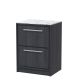 600mm Floor Standing 2-Drawer Vanity with Marble Worktop - Hudson Reed LIL2233CMT Grey, Grey colour ,image 1