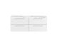 1400mm Wall Hung 4-Drawer Unit & Laminate Worktop - Hudson Reed QUA001LCM White, White colour ,image 1
