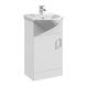 450mm Floor Standing Cabinet & Round Basin - Nuie VTY450 Gloss White, White colour ,image 1