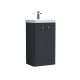 500mm Floor Standing 2 Door Unit & Basin - Nuie COR1404 Black, Black colour ,image 1