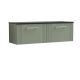 1200 Wall Hung 2-Drawer Vanity & Laminate Worktop - Nuie DPF894LSB2 Green, Green colour ,image 1