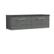 1200mm Wall Hung 2-Drawer Vanity & Laminate Worktop - Nuie ARN522LSB2 Grey, Grey colour ,image 1