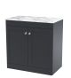 800mm Floor Standing 2-Door Vanity with Marble Top - Nuie CLC1426CMT Black, Black colour ,image 1