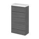 500mm WC Unit & Polymarble Top - Hudson Reed CBI504 Anthracite Woodgrain, Brown/Grey colour ,image 1
