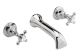 Wall Mounted Bath Spout & Stop Taps - Hudson Reed BC309HX Chrome, Chrome & White colour ,image 1