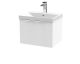500mm Wall Hung Single Drawer Vanity & Basin 3 - Hudson Reed DFF191D White, White colour ,image 1