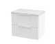 600mm Wall Hung 2 Drawer Vanity & Laminate Top - Hudson Reed DFF193LSW White, White colour ,image 1
