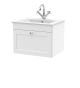 600mm Wall Hung 1-Drawer Vanity with Basin - 1 Tap Hole - Nuie CLC194C White, White colour ,image 1