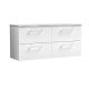 1200mm Wall Hung 4-Drawer Vanity & Laminate Worktop - Nuie ARN124LBG2 White, White colour ,image 1