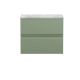 600mm Wall Hung 2 Drawer Unit & Laminate Top - Hudson Reed URB804LBG Green, Green colour ,image 1
