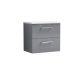 600mm Wall Hung 2 Drawer Vanity & Laminate Top - Nuie ARN2224LSW Grey, Grey colour ,image 1