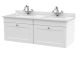 1200mm Wall Hung 2 Drawer Vanity & Marble Top - Nuie CLC194WS2 White, White colour ,image 1