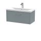 800mm Wall Hung Single Drawer Vanity & Basin 1 - Hudson Reed JNU2325A Grey, Grey colour ,image 1