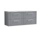 1200 Wall Hung 4-Drawer Vanity & Laminate Worktop - Nuie DPF293LBG2 Grey, Grey colour ,image 1