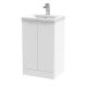 500mm Floor Standing 2 Door Vanity & Basin 1 - Hudson Reed DFF123A White, White colour ,image 1