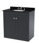 800mm Floor Standing 2 Door Vanity & Marble Top 3TH - Nuie CLC1426BR3 Black, Black colour ,image 1