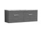 1200 Wall Hung 2-Drawer Unit & Laminate Worktop - Nuie ATH039LCM2 Grey, Grey colour ,image 1