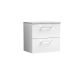 600mm Wall Hung 2 Drawer Vanity & Laminate Top - Nuie ARN124LBG White, White colour ,image 1