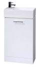 White Compact Cabinet & Basin - Nuie VTY058 Gloss White, White colour ,image 1