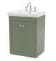 600mm Floor Standing 2-Door Vanity & Basin 3TH - Nuie CLC825B Green, Green colour ,image 1