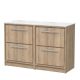 1200mm Floor Standing 4-Drawer Vanity with Marble Worktop - Hudson Reed LIL3033WMT2 Oak, Oak colour ,image 1