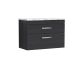 800 Wall Hung 2-Drawer Unit & Laminate Worktop - Nuie ATH068LCM Black, Black colour ,image 1