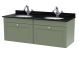 1200mm Wall Hung 2 Drawer Vanity & Marble Top - Nuie CLC894BR2 Green, Green colour ,image 1