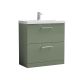 800mm Floor Standing 2 Drawer Vanity & Basin 1 - Nuie ARN835A Green, Green colour ,image 1