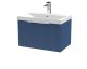 600mm Wall Hung Single Drawer Vanity & Basin 3 - Hudson Reed DFF394D Blue, Blue colour ,image 1