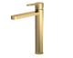 High-Rise Mono Basin Mixer (No Waste) - Nuie ARV870 Brushed Brass, Brass colour ,image 1
