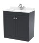 800mm Floor Standing 2 Door Vanity & Marble Top 1TH - Nuie CLC1426WS1 Black, Black colour ,image 1