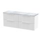 1200 Wall Hung 4-Drawer Vanity & Laminate Worktop - Hudson Reed DFF193LBG2 White, White colour ,image 1