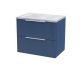 600mm Wall Hung 2 Drawer Vanity & Laminate Top - Hudson Reed DFF393LBG Blue, Blue colour ,image 1