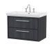 800mm Wall Hung 2-Drawer Vanity with Basin - 3 Tap Hole - Hudson Reed LIL2226B Grey, Grey colour ,image 1