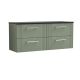 1200 Wall Hung 4-Drawer Vanity & Laminate Worktop - Nuie DPF893LSB2 Green, Green colour ,image 1