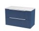800mm Wall Hung 2 Drawer Vanity & Laminate Top - Hudson Reed DFF395LSW Blue, Blue colour ,image 1