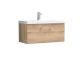 800mm Wall Hung 1-Drawer Vanity & Basin 1 - Nuie ARN3025A Oak, Oak colour ,image 1